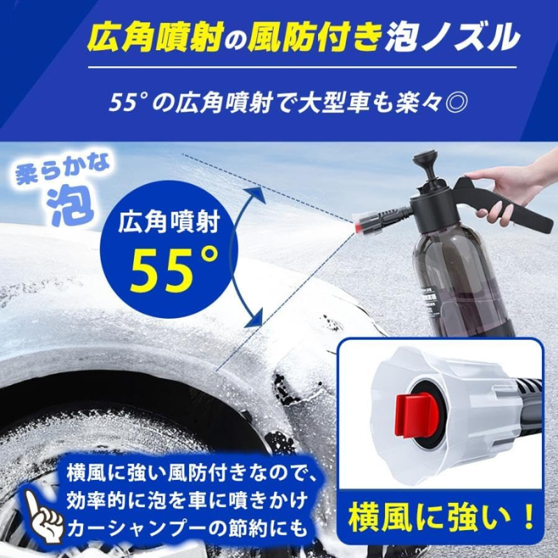 JetWash™️高圧泡スプレー